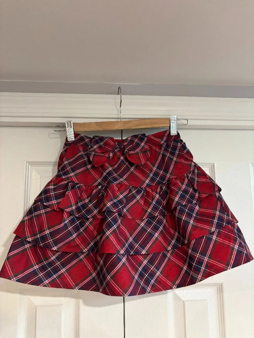 Red & Navy Blue Plaid Tiered Skirt Girl's 10 Gymboree EUC Holiday Christmas